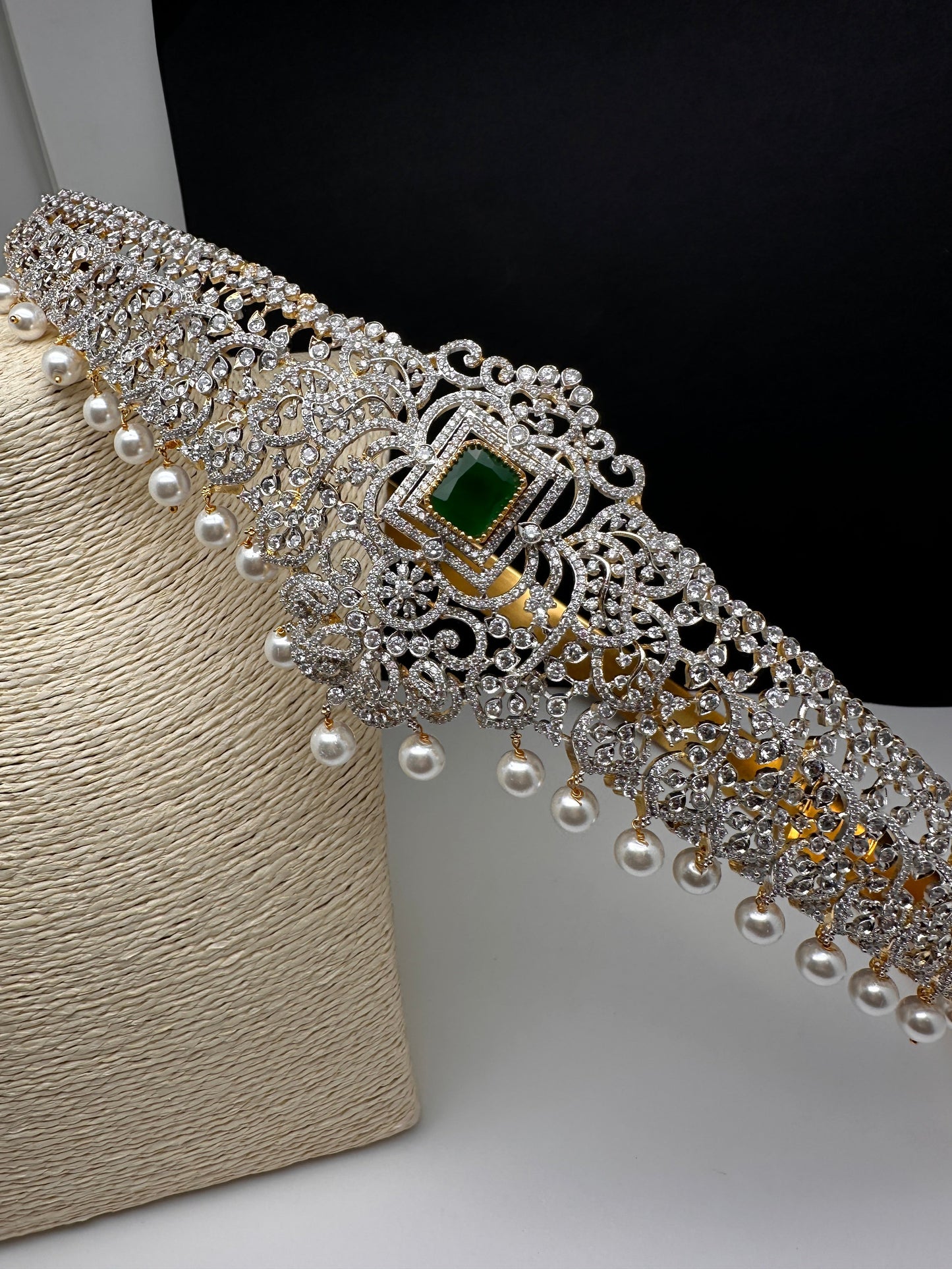 AD Diamond Finish Changeable Stone Hip Belt Kamarbandh