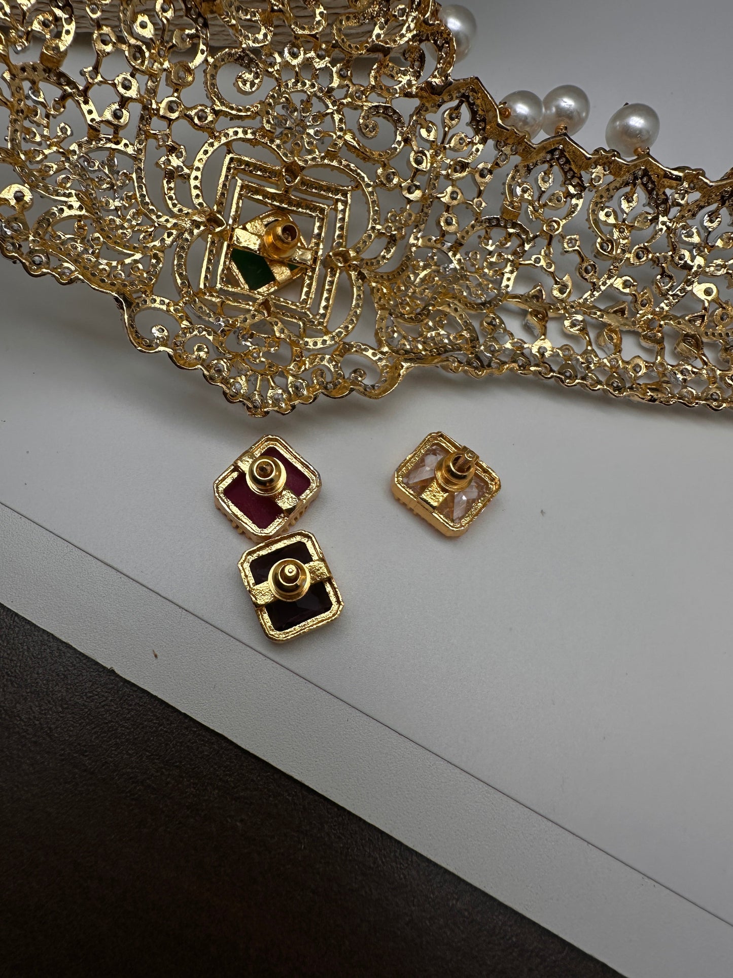 AD Diamond Finish Changeable Stone Hip Belt Kamarbandh