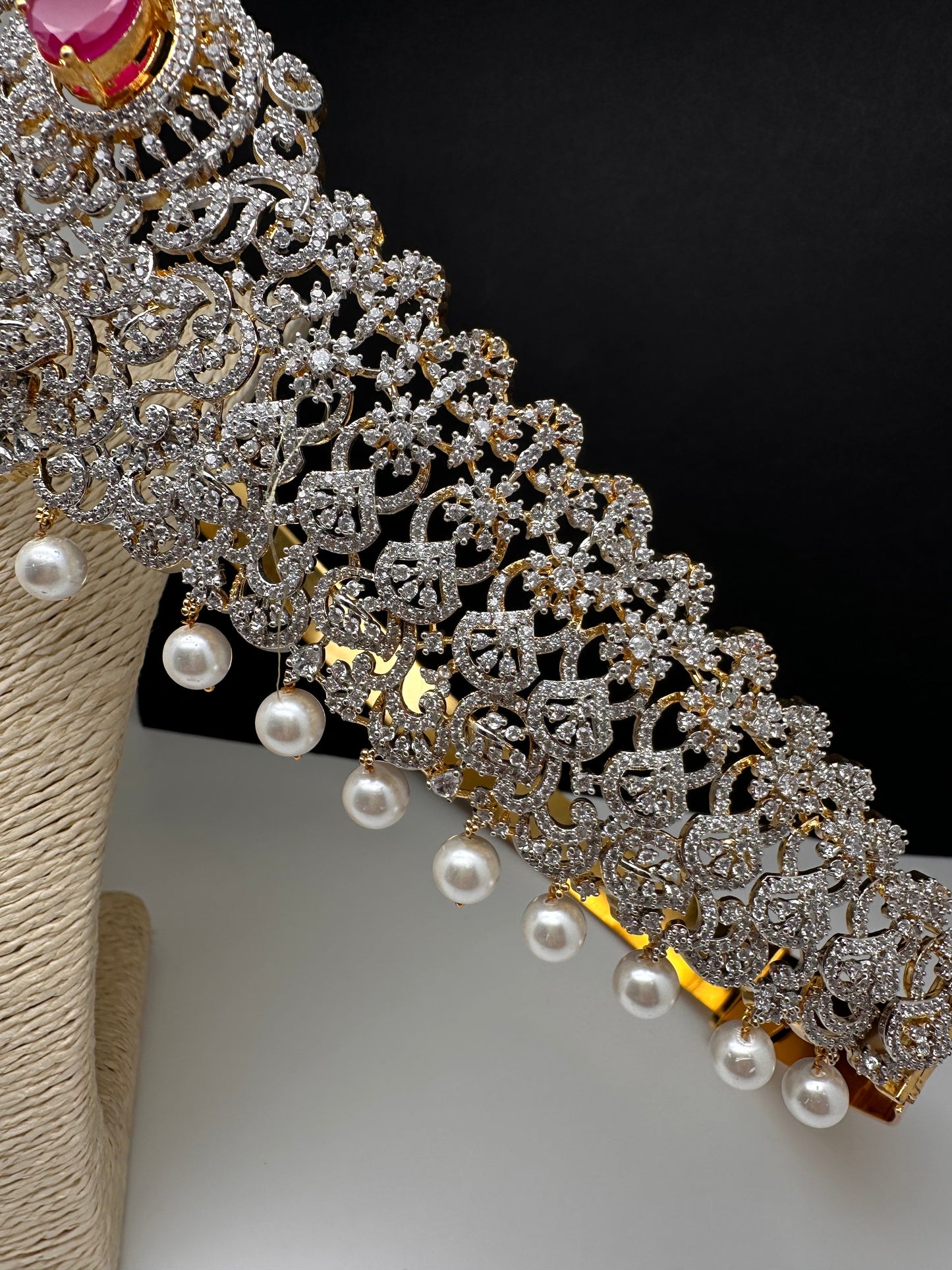 AD Diamond Finish Changeable Stone Hip Belt Kamarbandh