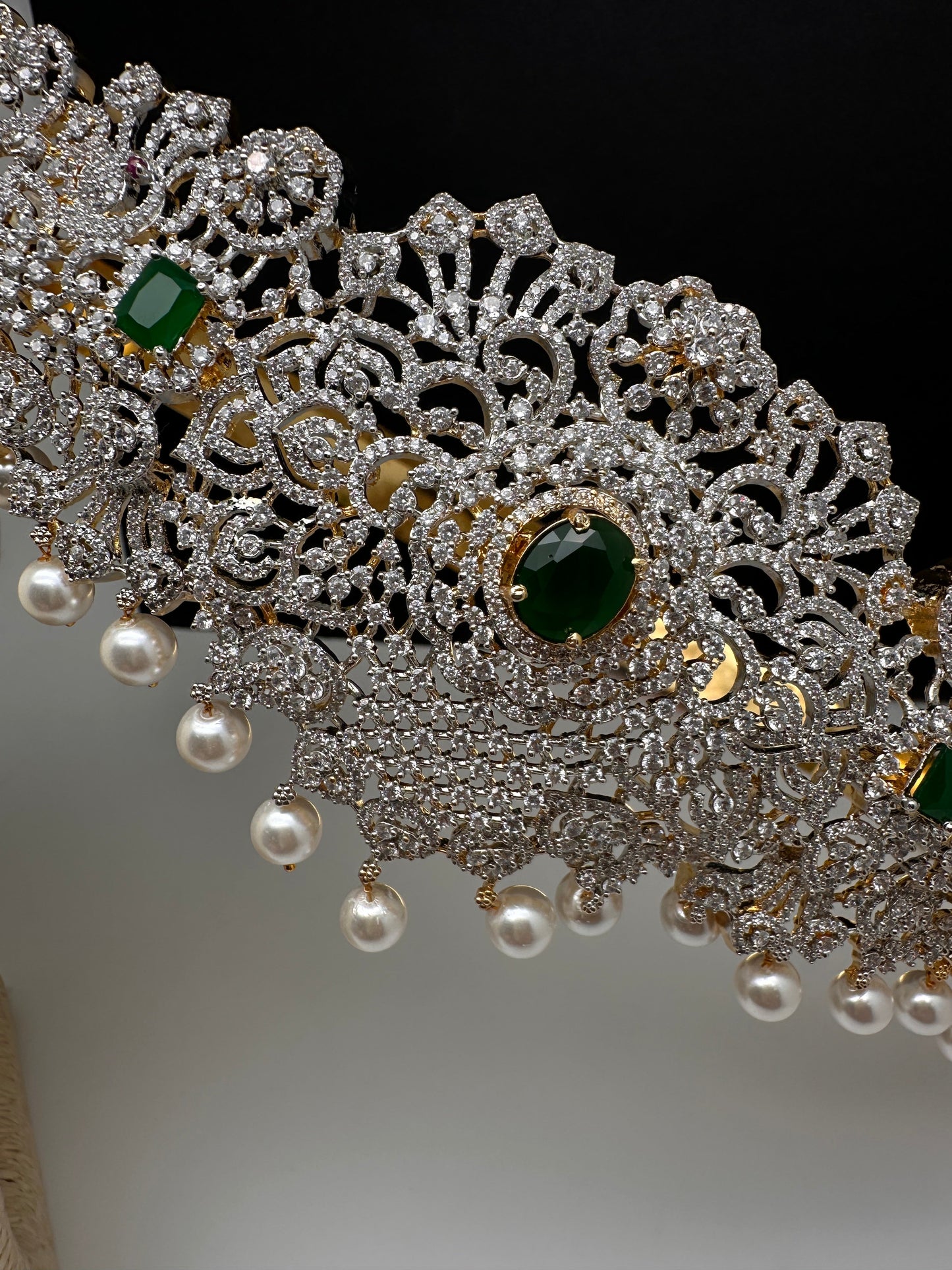 AD Diamond Finish Changeable Stone Hip Belt Kamarbandh