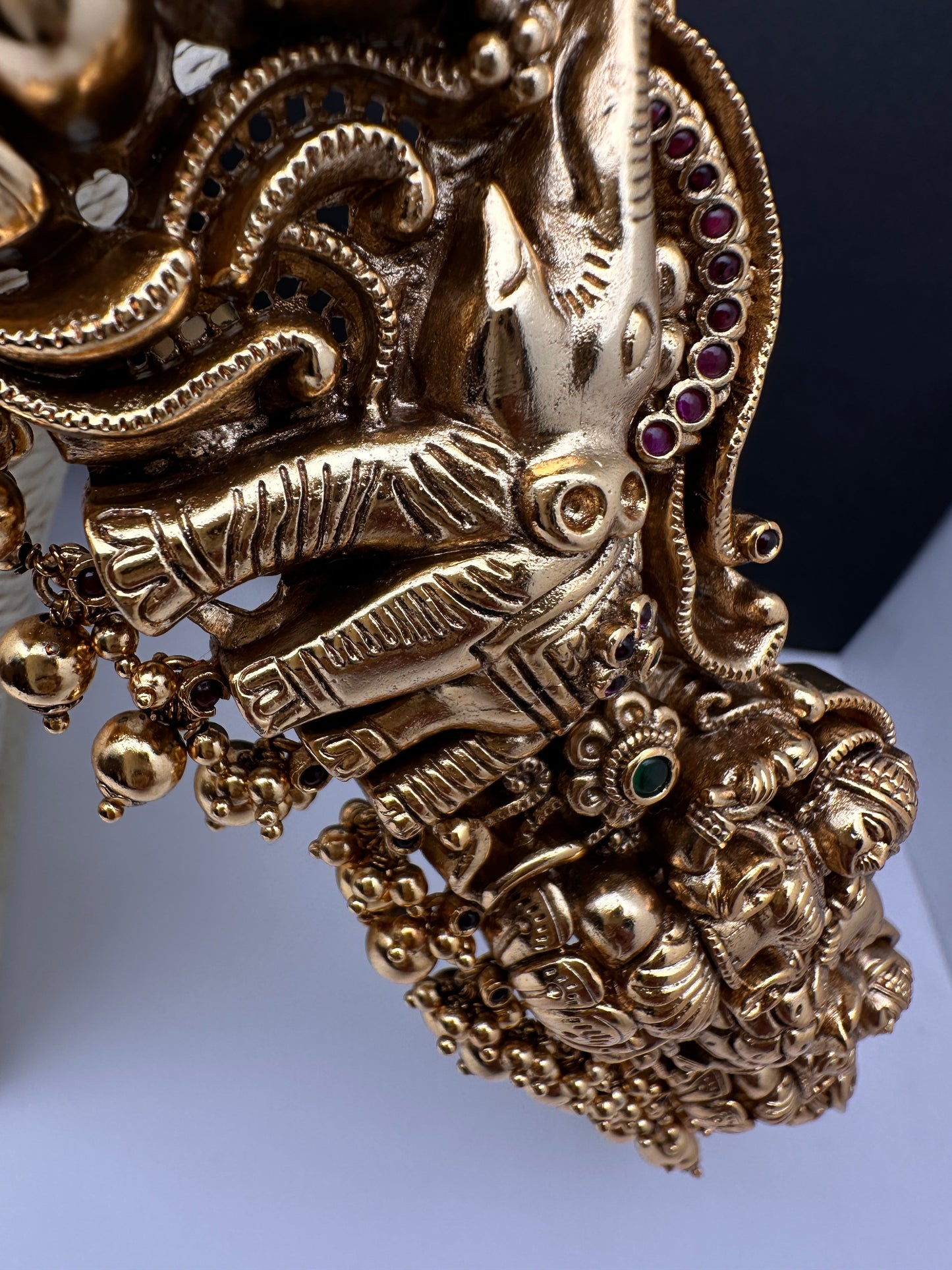 Matte Nakshi Goddess Lakshmi Elephant Hip Saree Belt