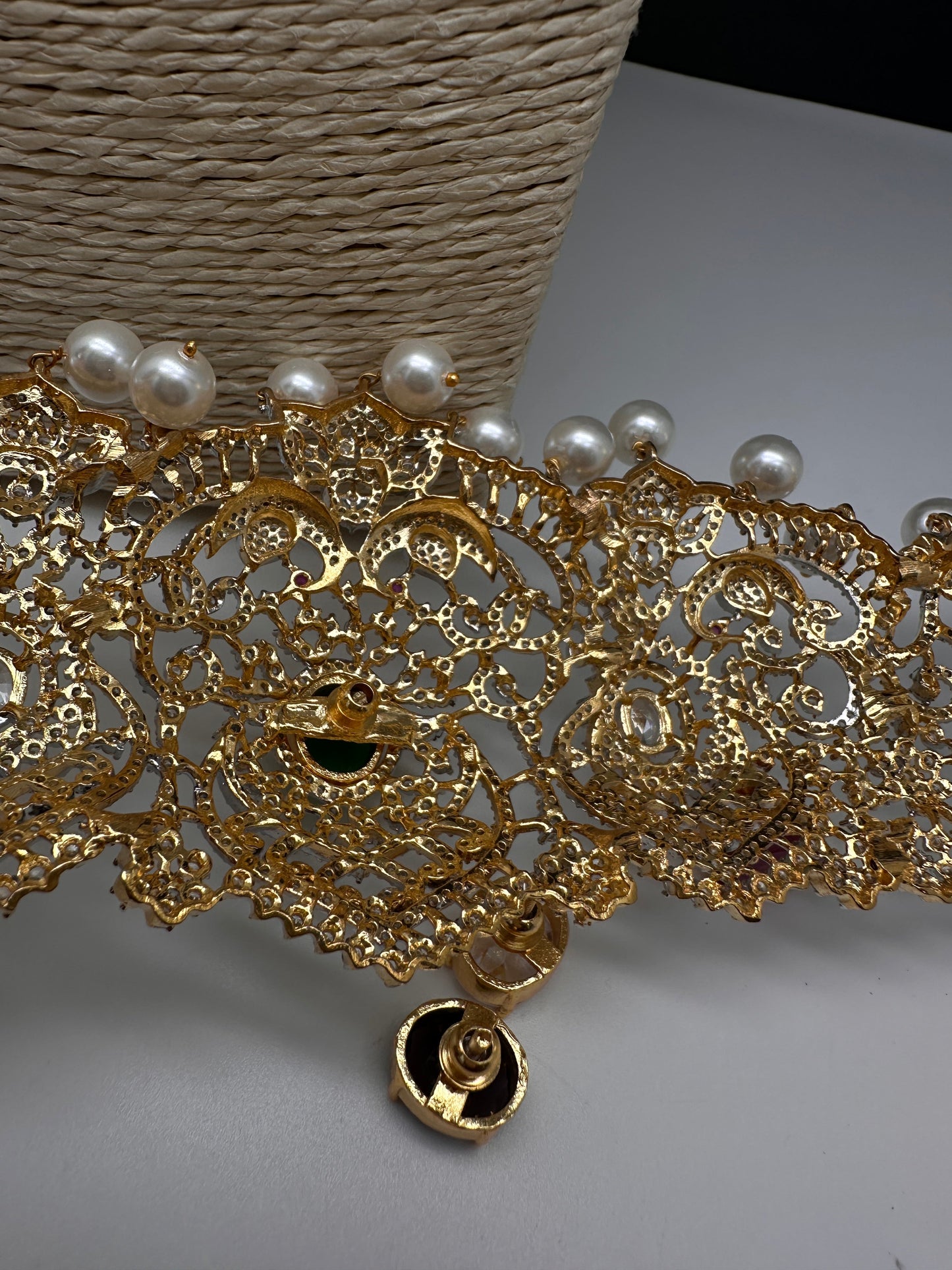 AD Diamond Finish Changeable Stone Hip Belt Kamarbandh - 