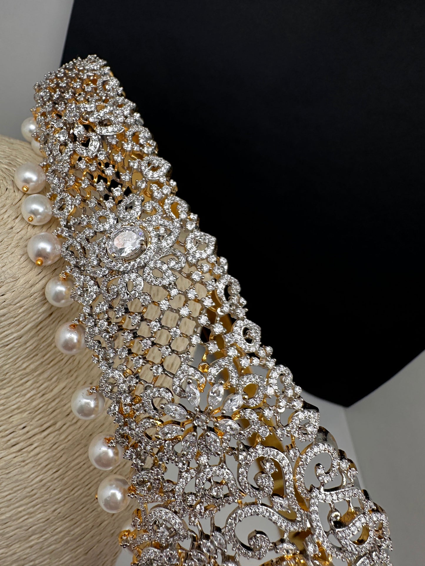 AD Diamond Finish Changeable Stone Hip Belt Kamarbandh - 