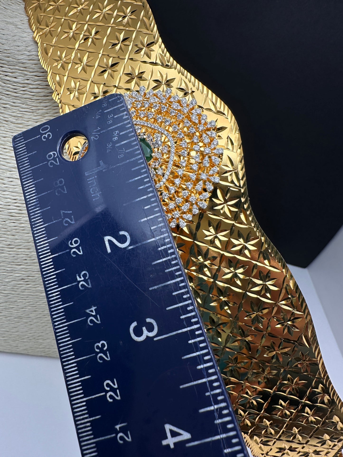 Diamond Finish Self Design Kamarband Hip Belt - 