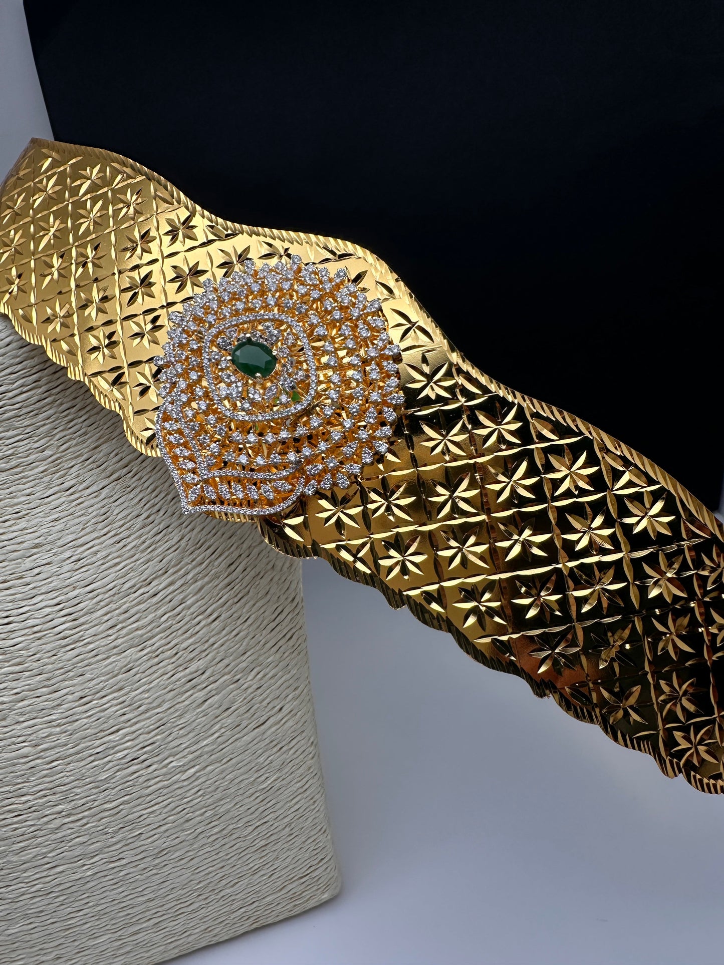 Diamond Finish Self Design Kamarband Hip Belt - 