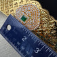 Diamond Finish Self Design Kamarband Hip Belt - Green