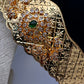 CZ Green Self Design Kamarband Hip Belt - 