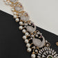 AD Diamond Changeable Color Stone Pearls Peacock Design Hip Chain Kamarbandh - 
