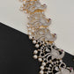 AD Diamond Changeable Color Stone Pearls Peacock Design Hip Chain Kamarbandh - 