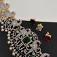 AD Diamond Changeable Color Stone Pearls Peacock Design Hip Chain Kamarbandh - 