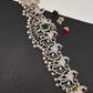 AD Diamond Changeable Color Stone Pearls Peacock Design Hip Chain Kamarbandh - 