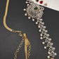 AD Peacock Changeable Color Stone Pearls Peacock Design Hip Chain Kamarbandh - 