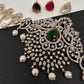 AD Peacock Changeable Color Stone Pearls Peacock Design Hip Chain Kamarbandh - 