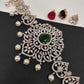 AD Peacock Changeable Color Stone Pearls Hip Chain Kamarbandh - 