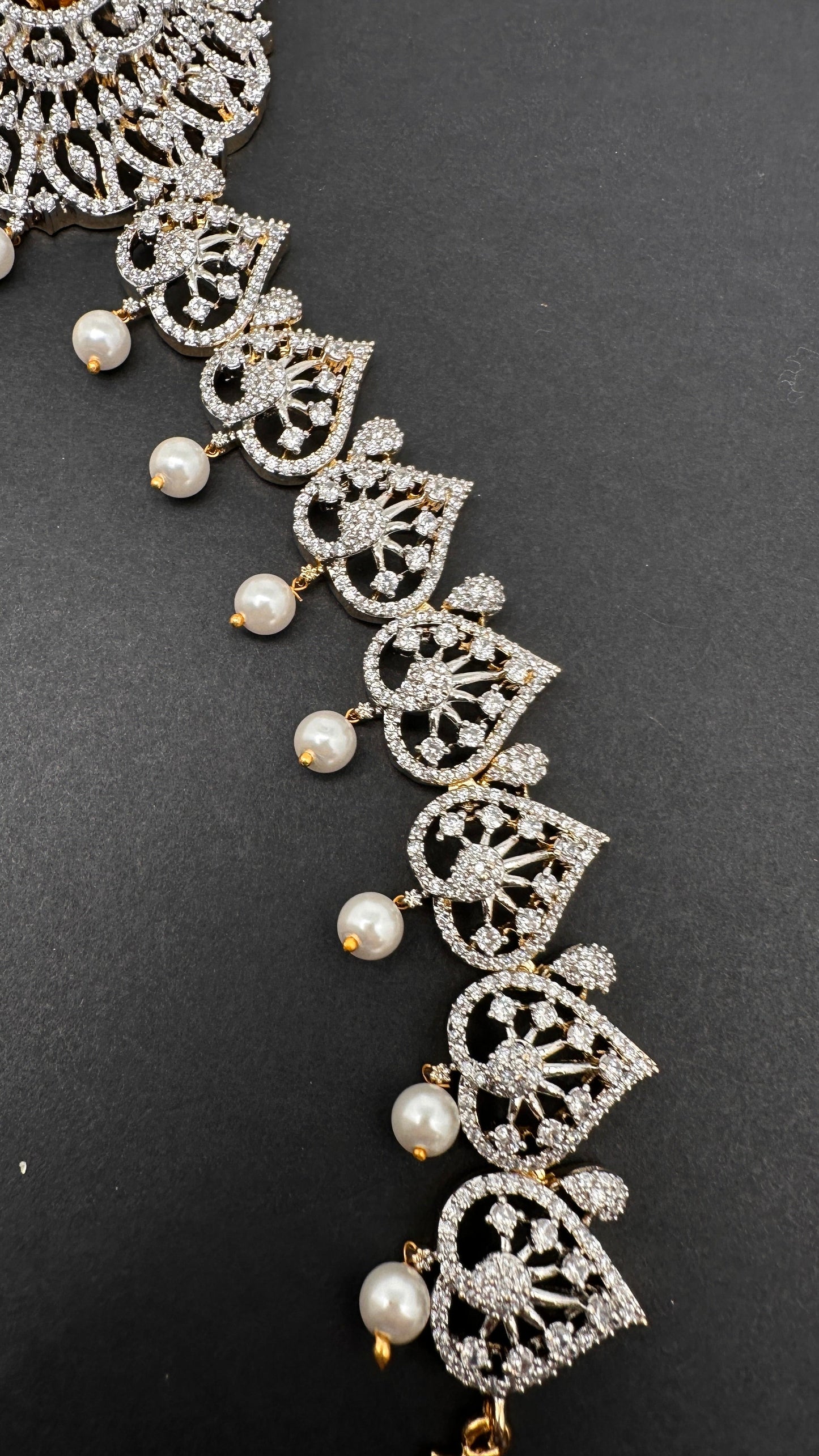 AD Peacock Changeable Color Stone Pearls Hip Chain Kamarbandh - 