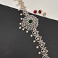 AD Peacock Changeable Color Stone Pearls Hip Chain Kamarbandh - 