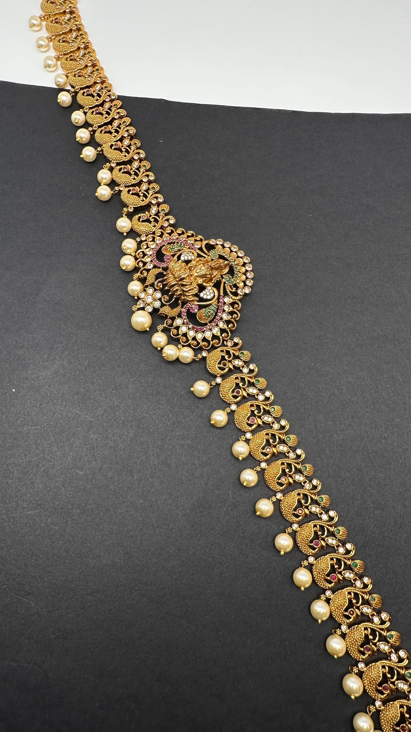 Sleek Goddess Lakshmi Matte Hip Chain Belt - 