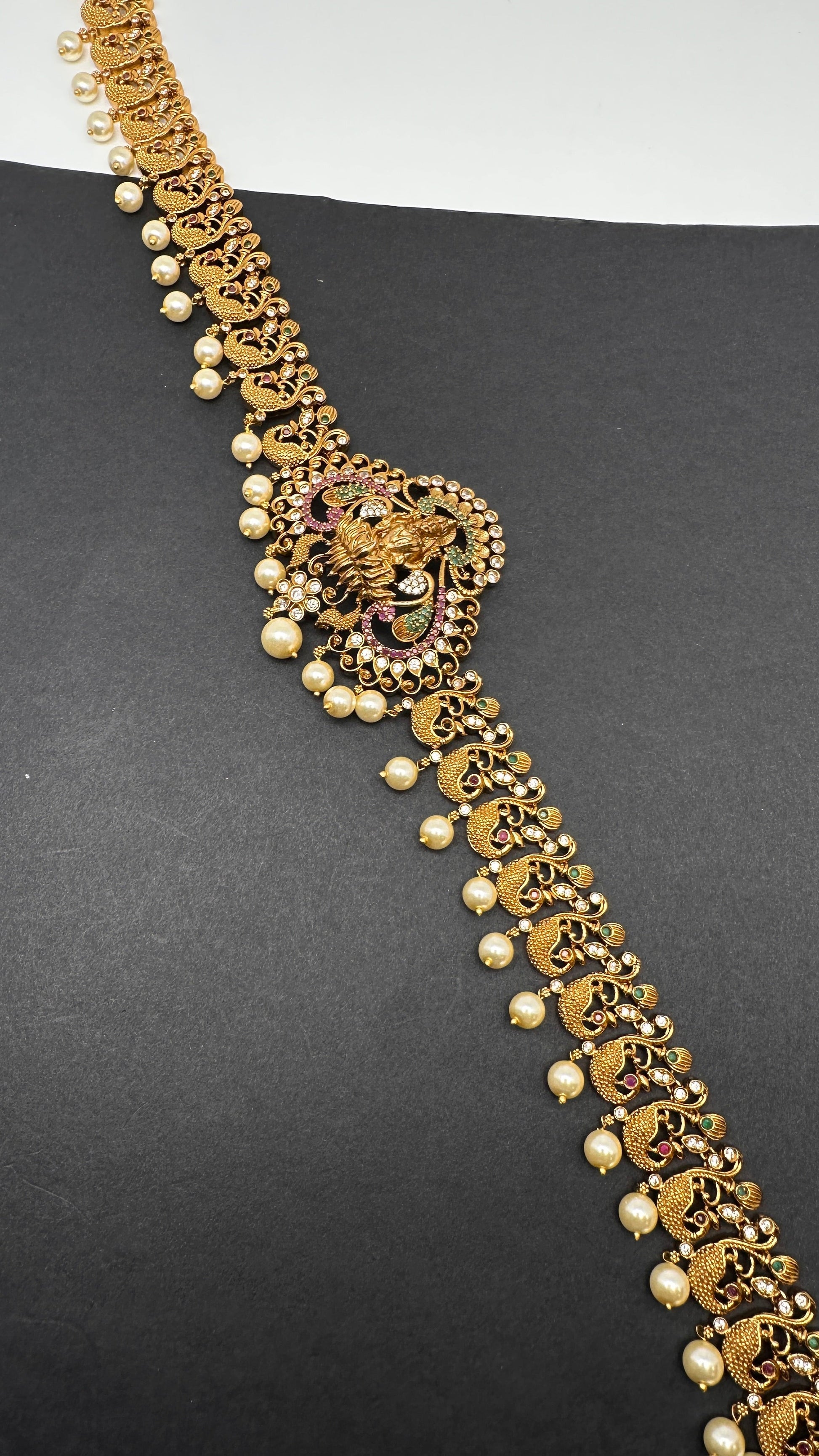 Sleek Goddess Lakshmi Matte Hip Chain Belt - 