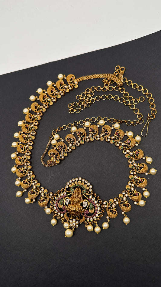 Sleek Goddess Lakshmi Matte Hip Chain Belt - 