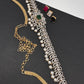 Sleek AD  Changeable Color Stone Pearls Hip Chain Kamarbandh - 