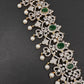 Diamond Finish Ruby Emerald Hip Chain - Green