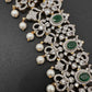 Diamond Finish Ruby Emerald Hip Chain - Green