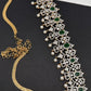 Diamond Finish Ruby Emerald Hip Chain - Green