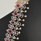 Diamond Finish Ruby Emerald Hip Chain - Red