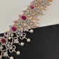 Diamond Finish Ruby Emerald Hip Chain - Red