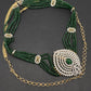 Beads Diamond Finish Hip Chain - Green