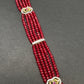 Beads Diamond Finish Hip Chain - Red