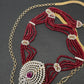 Beads Diamond Finish Hip Chain - Red