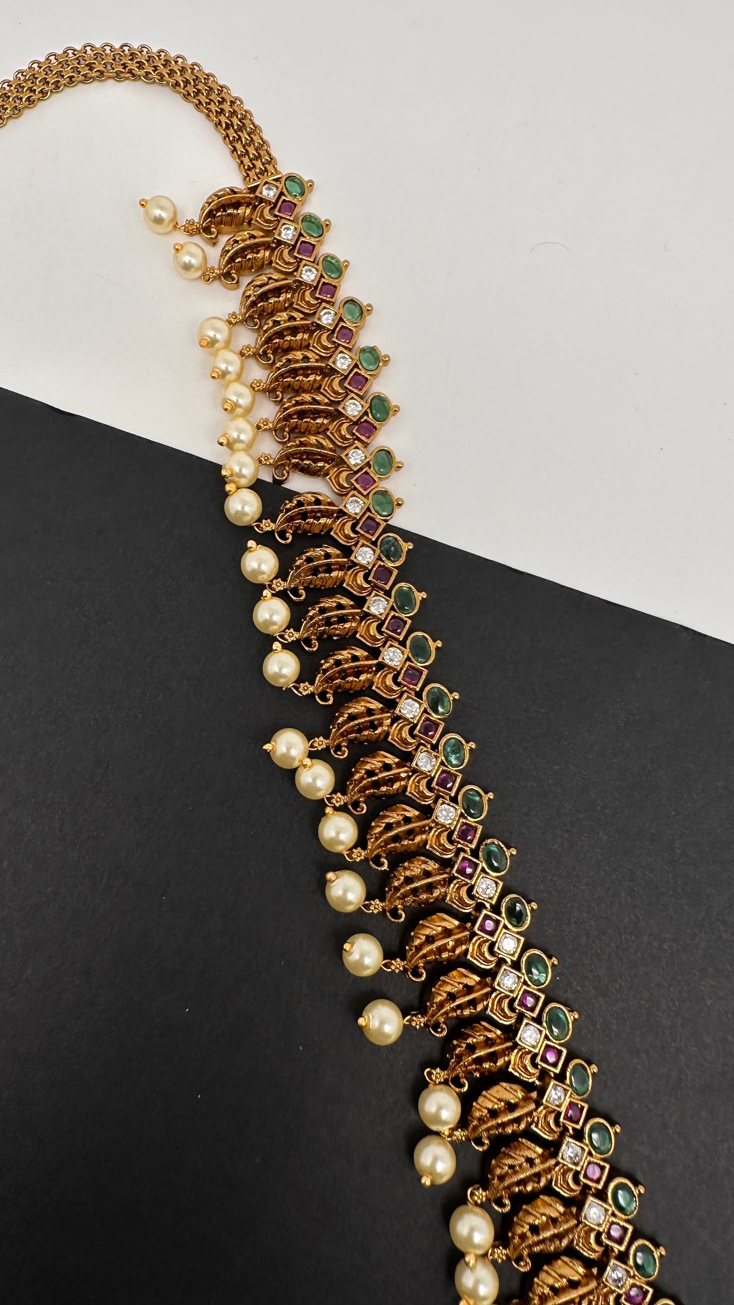 Sleek Matte Kempu Hip Chain Kamarbandh - 