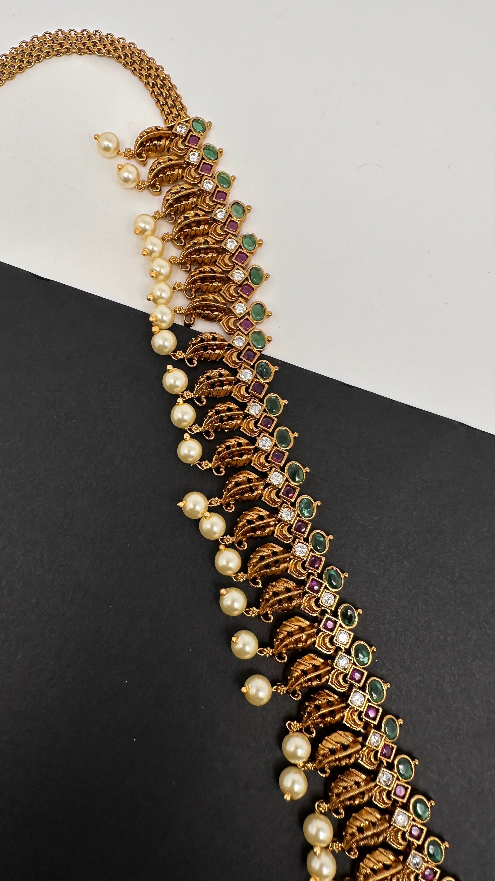 Sleek Matte Kempu Hip Chain Kamarbandh - 