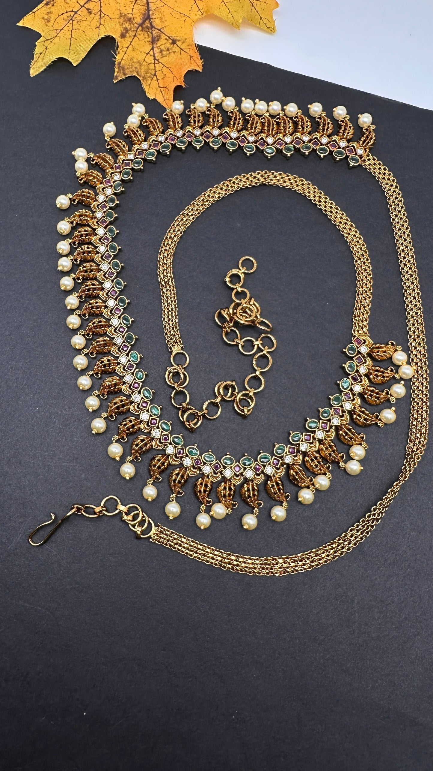 Sleek Matte Kempu Hip Chain Kamarbandh - 