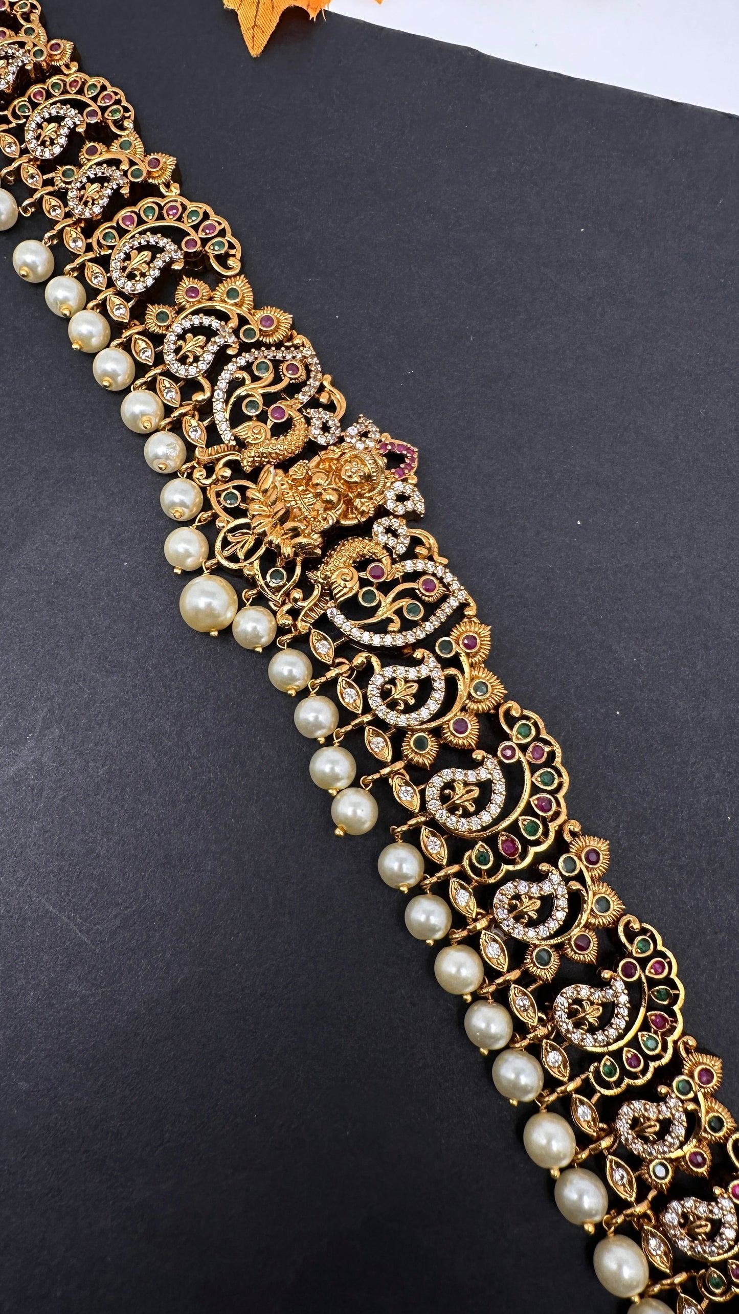 Goddess lakshmi Mango Matte  Hip Chain Kamarbandh - 