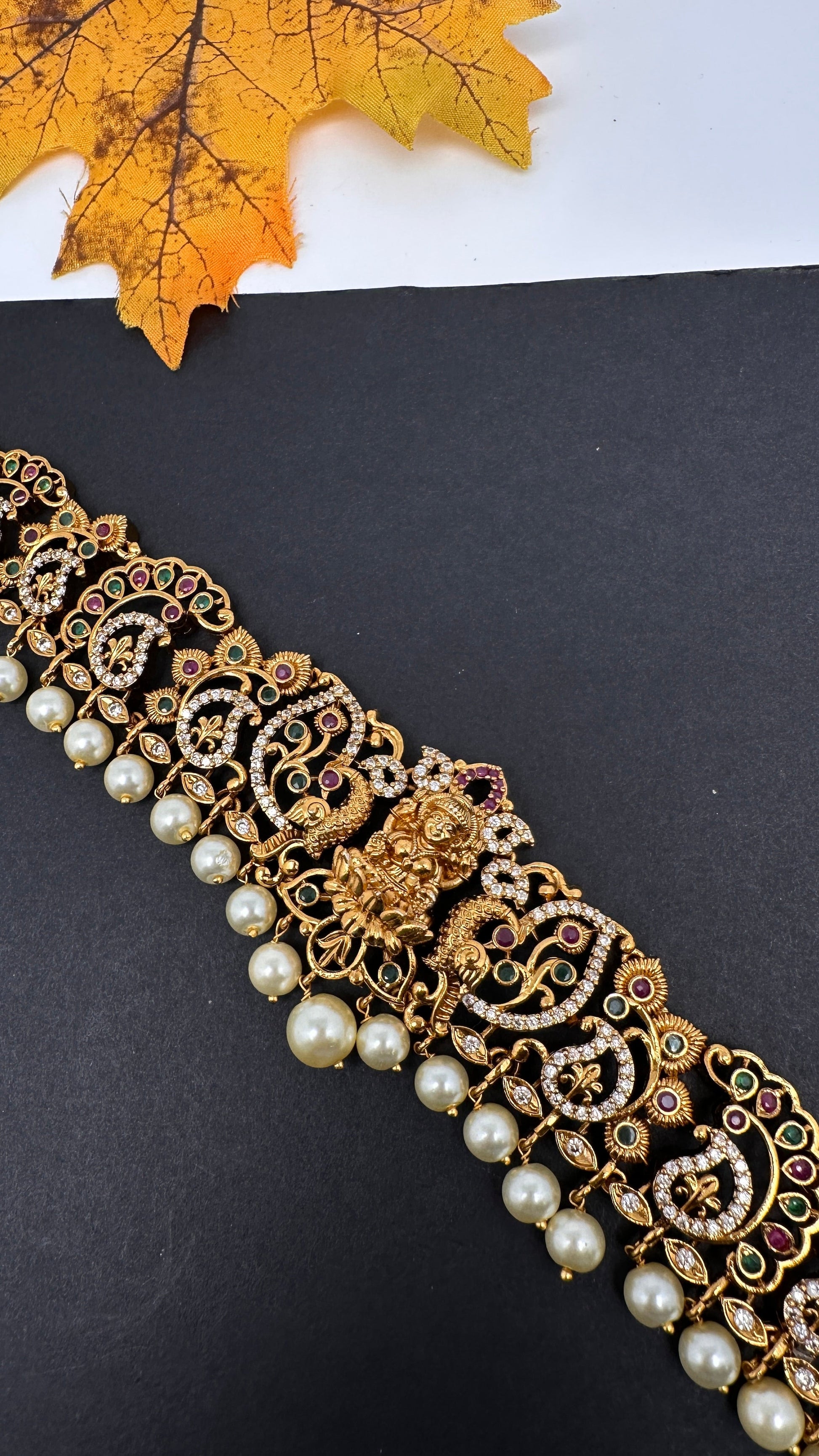 Goddess lakshmi Mango Matte  Hip Chain Kamarbandh - 