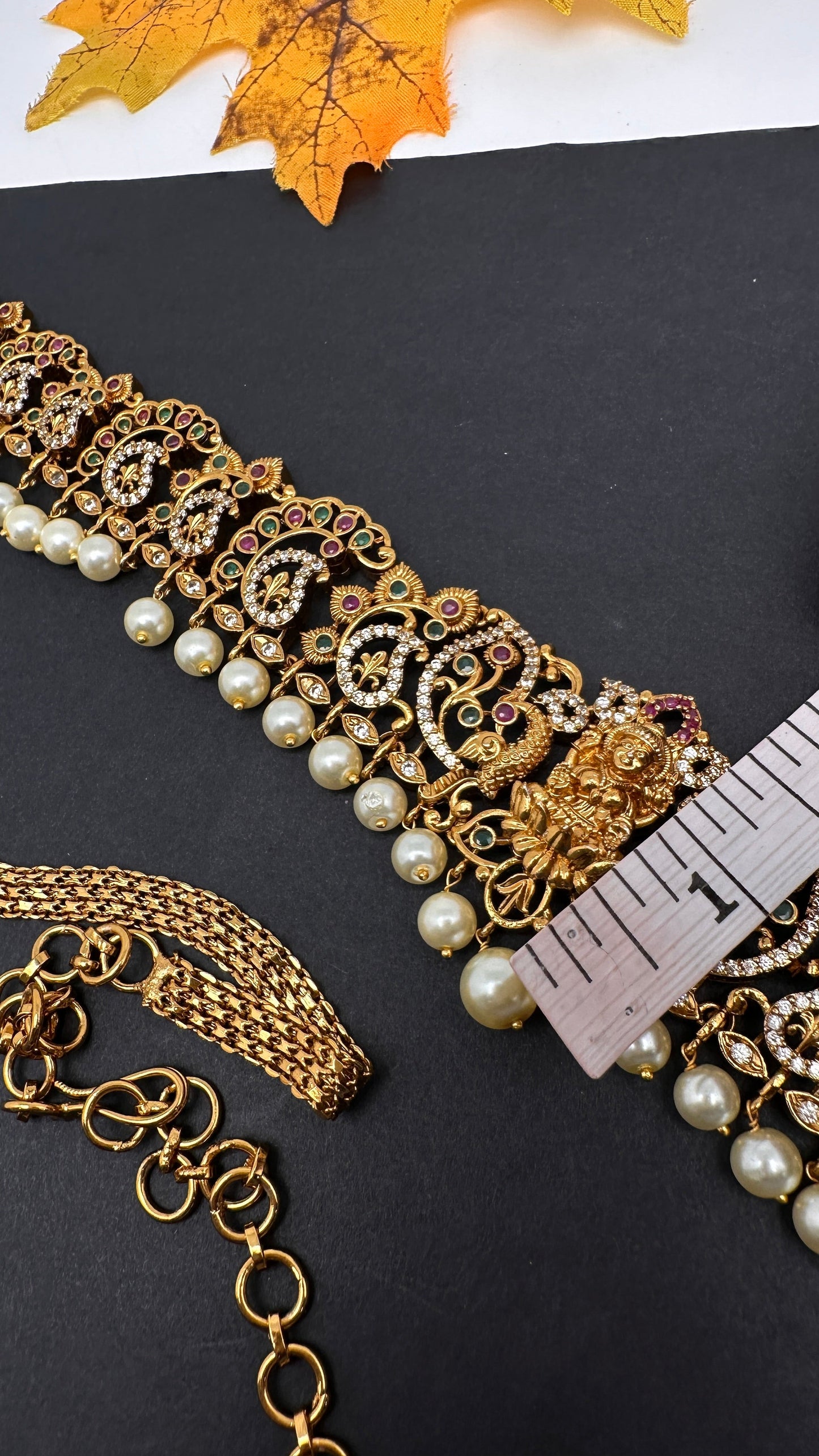 Goddess lakshmi Mango Matte  Hip Chain Kamarbandh - 