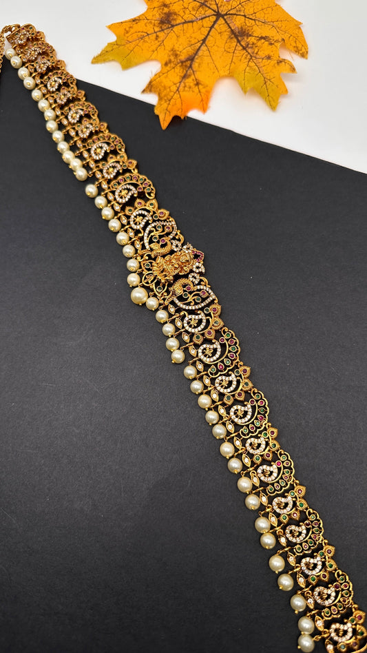 Goddess lakshmi Mango Matte  Hip Chain Kamarbandh - 