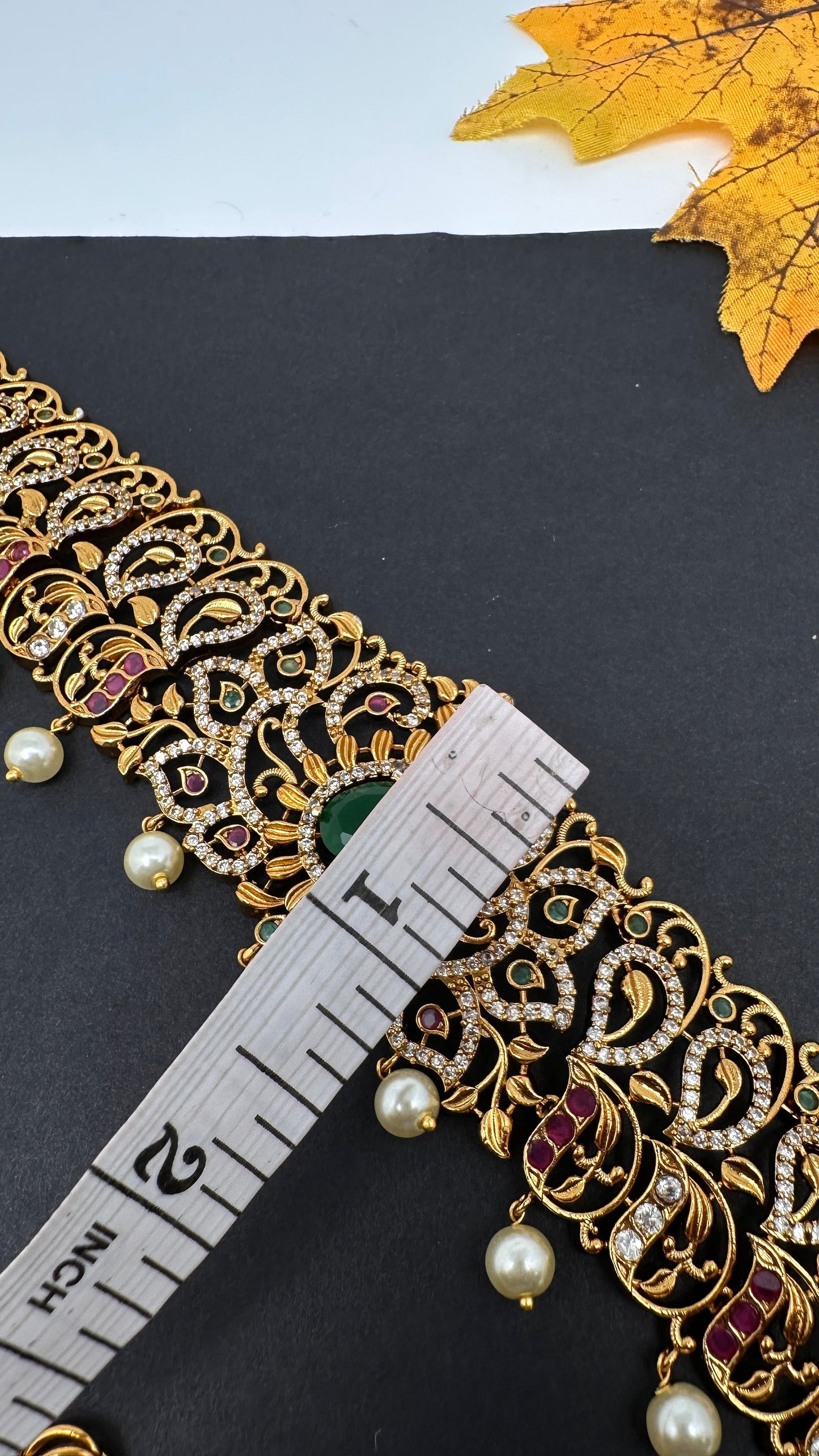 Antique Matte Green Hip Chain Kamarbandh - 