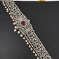 Diamond Finish Hip Chain Belt - Red