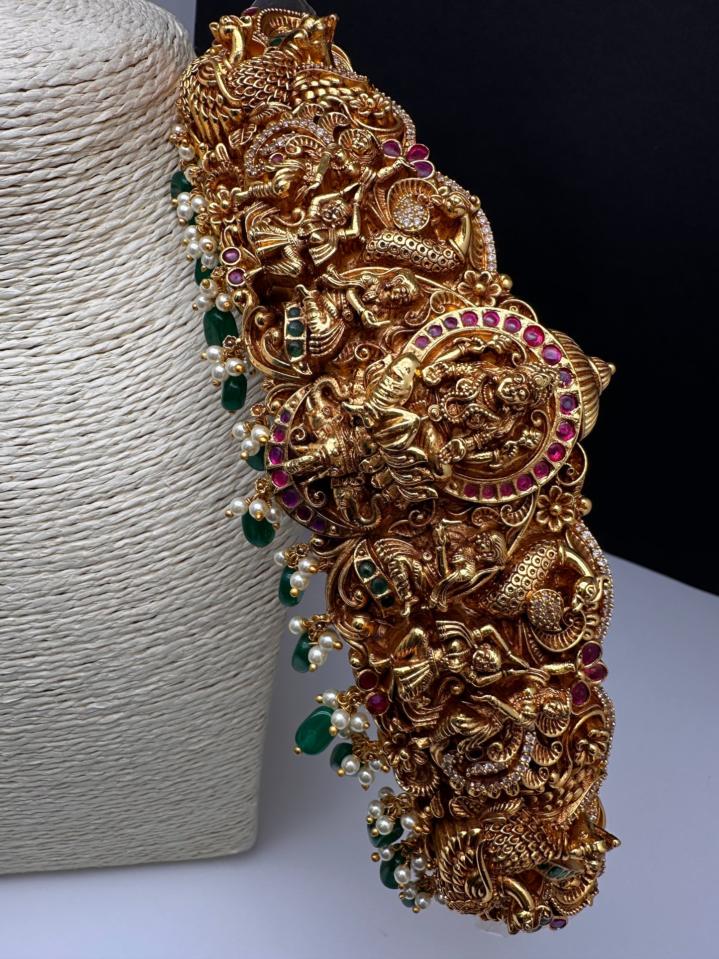 Nakshi Goddess Lakshmi Matte Hip Kids Belt Vaddanam Kamarbandh - 