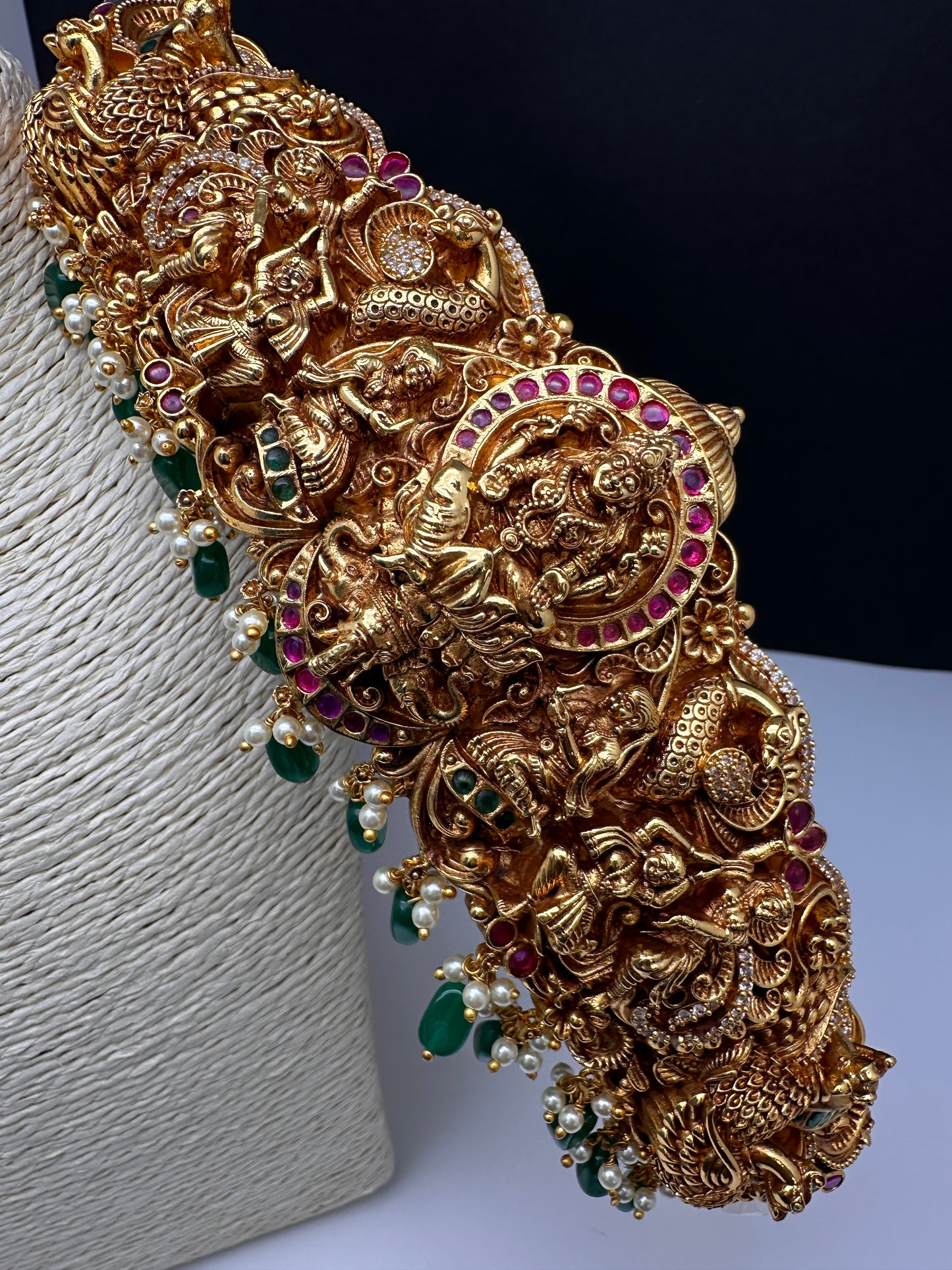 Nakshi Goddess Lakshmi Matte Hip Kids Belt Vaddanam Kamarbandh - 