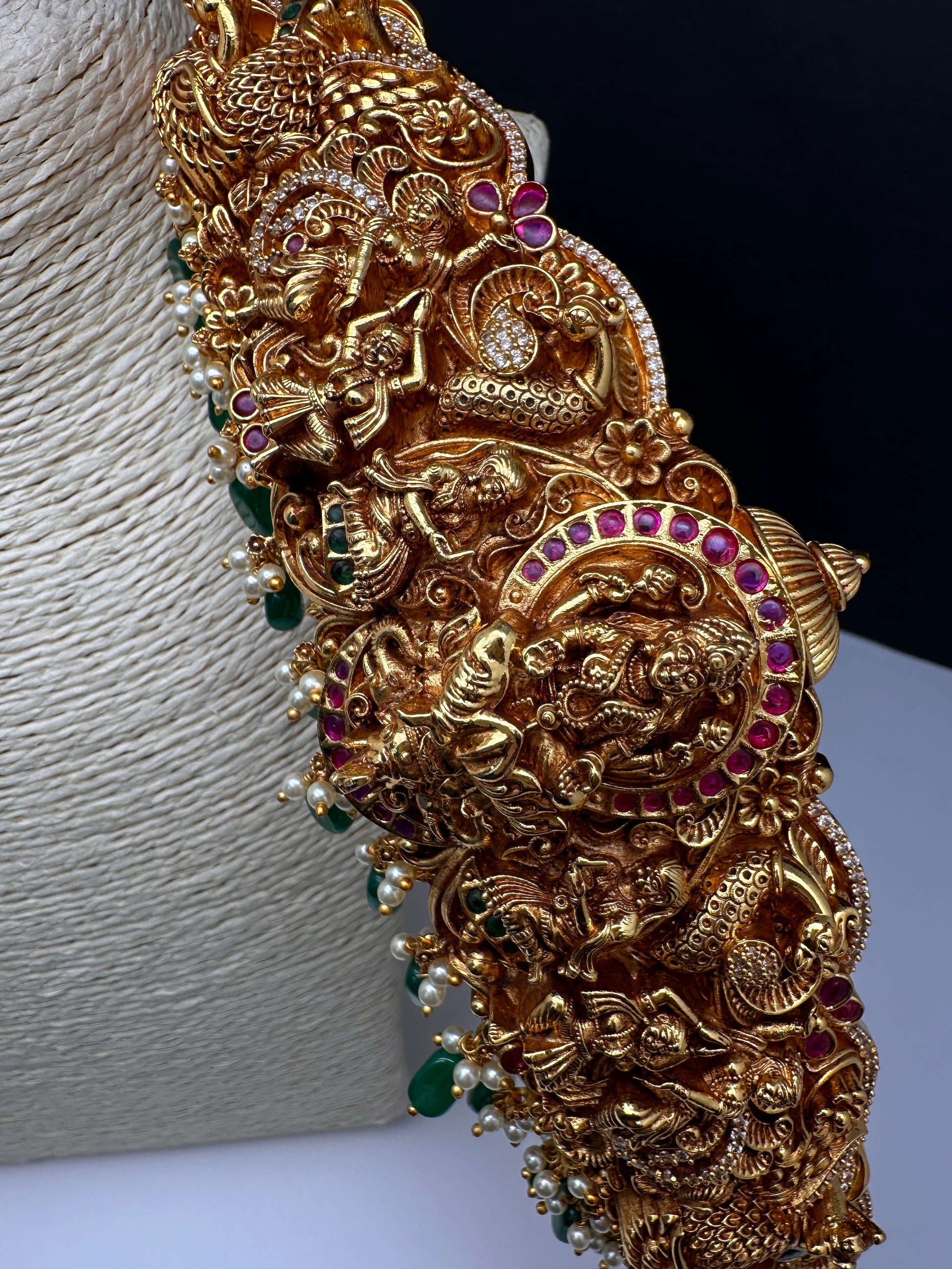 Nakshi Goddess Lakshmi Matte Hip Kids Belt Vaddanam Kamarbandh - 