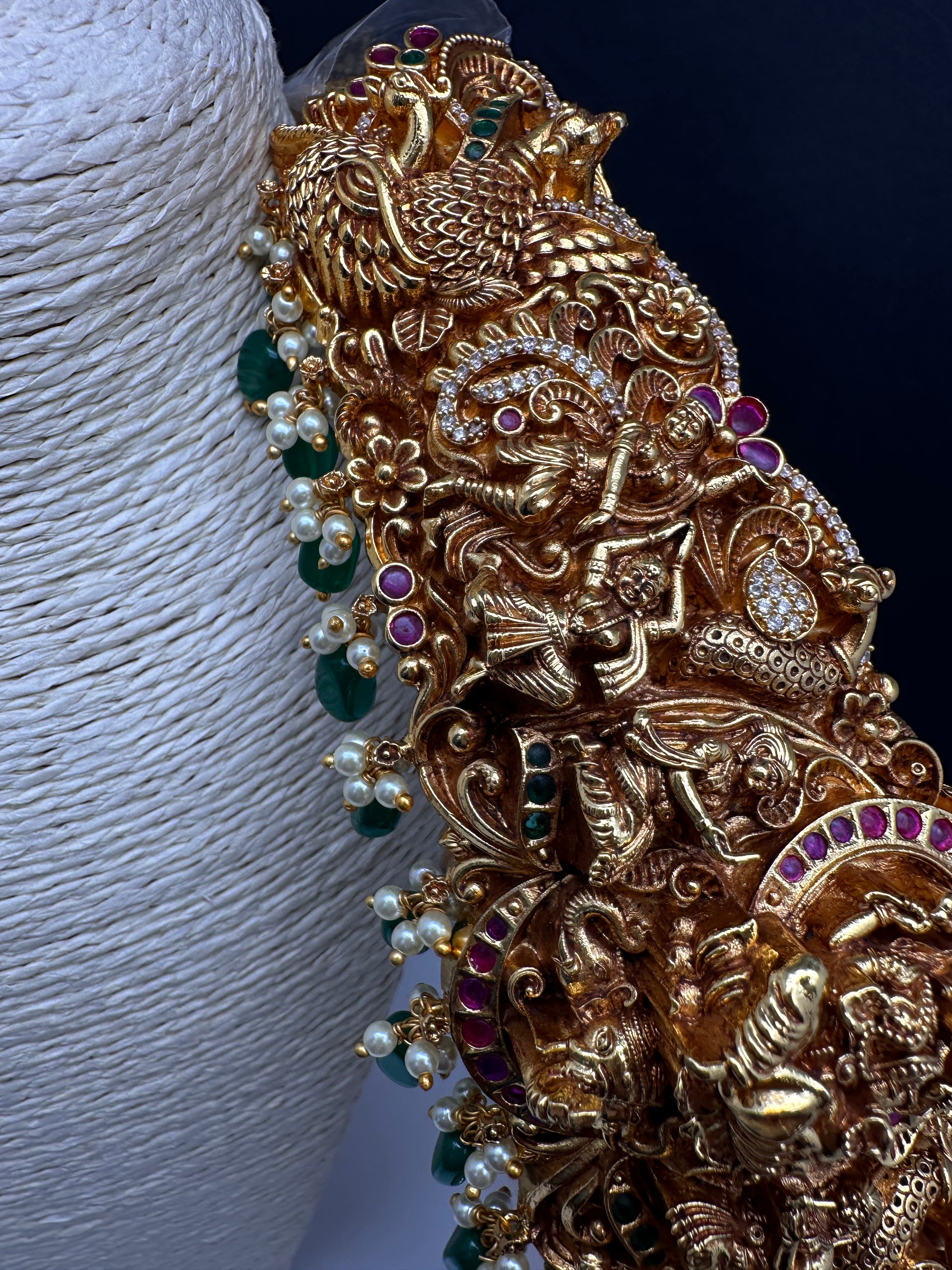 Nakshi Goddess Lakshmi Matte Hip Kids Belt Vaddanam Kamarbandh - 