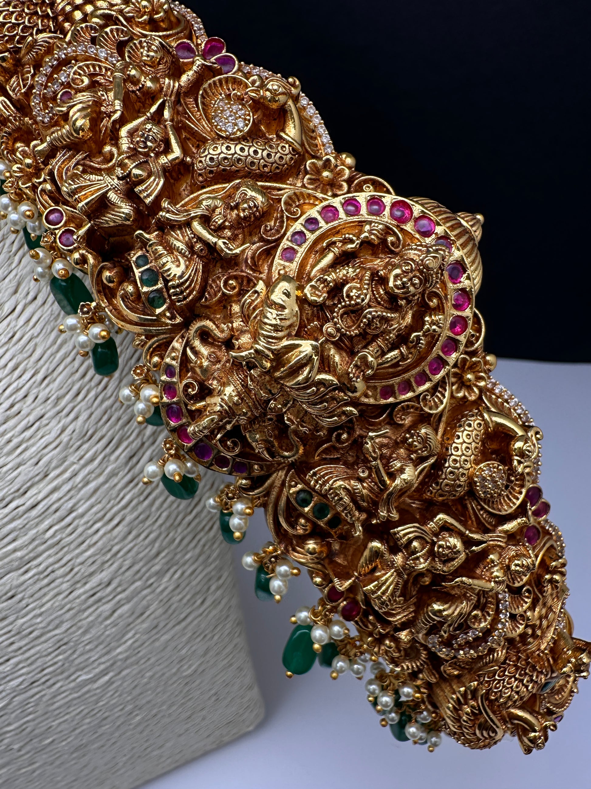 Nakshi Goddess Lakshmi Matte Hip Kids Belt Vaddanam Kamarbandh - 