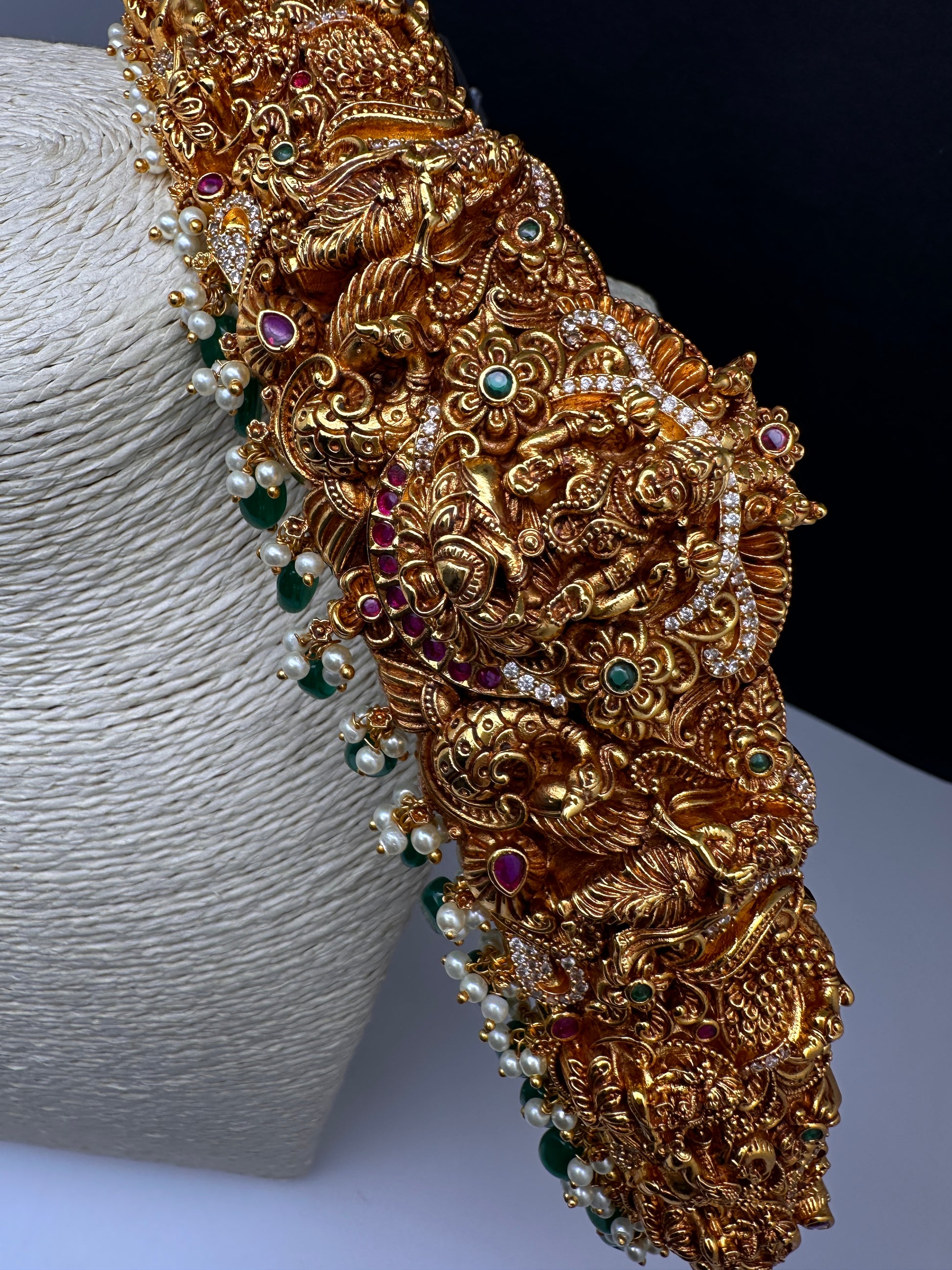 Nakshi Goddess Lakshmi Matte Hip Kids Belt Vaddanam Kamarbandh - 