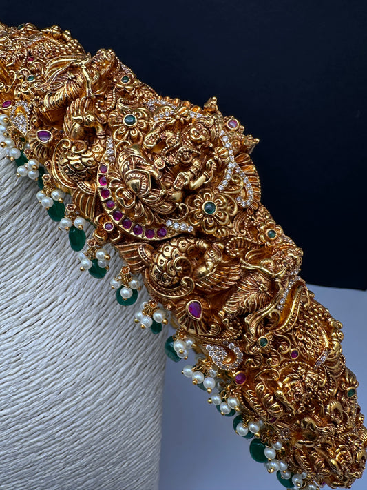 Nakshi Goddess Lakshmi Matte Hip Kids Belt Vaddanam Kamarbandh - 