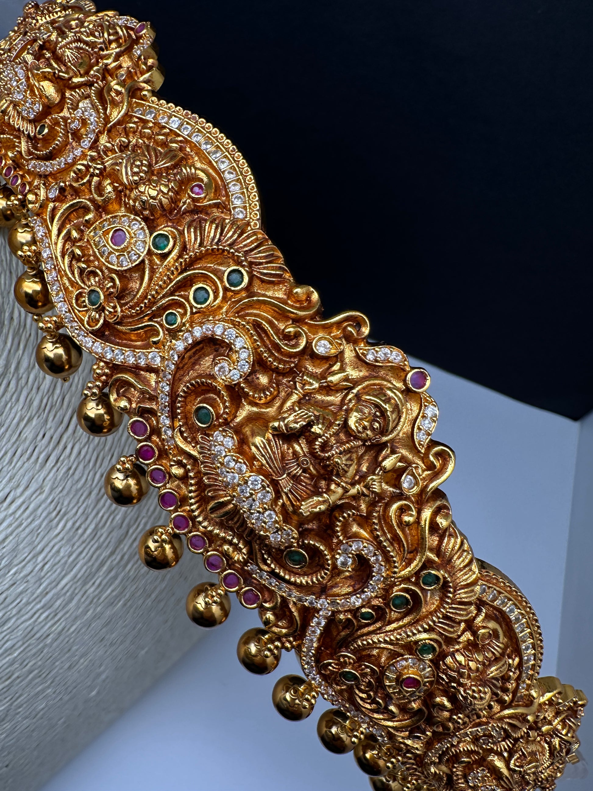 Goddess Lakshmi Matte Hip Kids Belt Vaddanam Kamarbandh - 