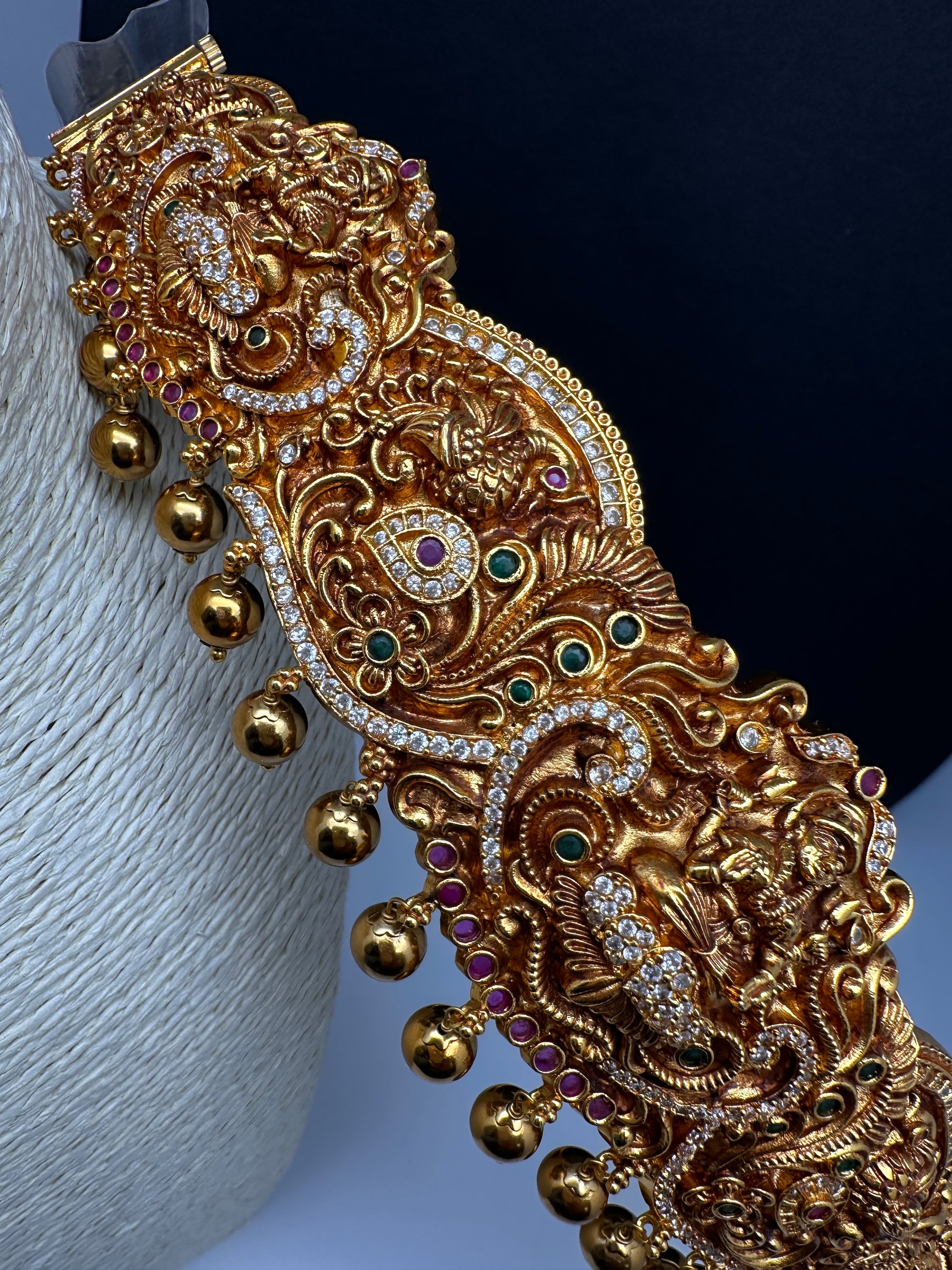 Goddess Lakshmi Matte Hip Kids Belt Vaddanam Kamarbandh - 